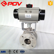 SS304 Contrôle pneumatique Flux solide V Type Ball Valve